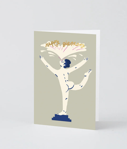 Happy Birthday Naked Statue Card