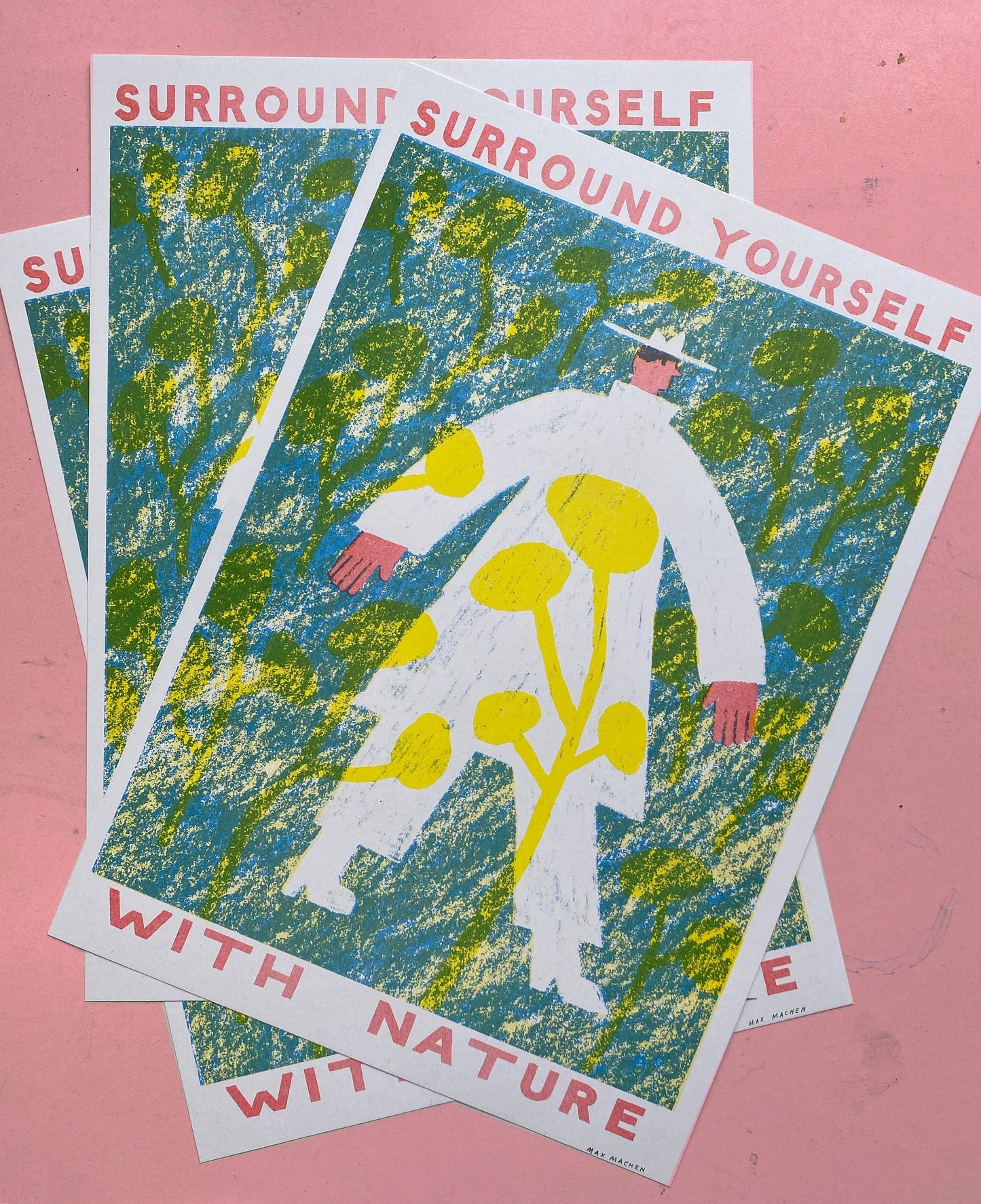 Surround Yourself With Nature riso print (A3)