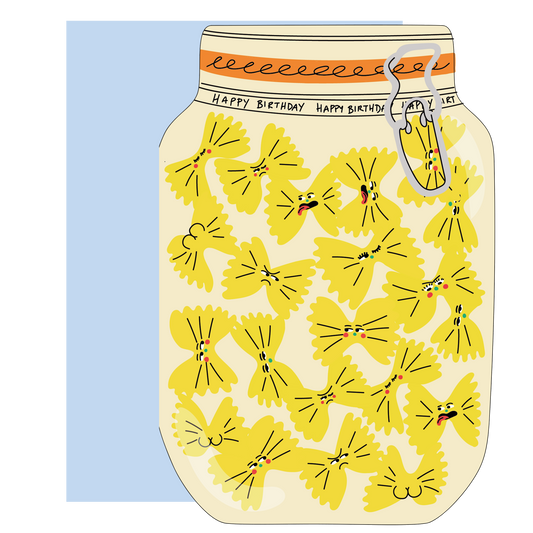 Pasta jar- Die cut greeting card
