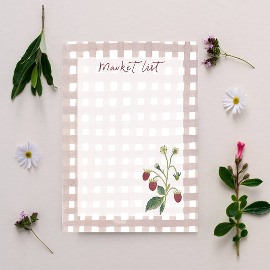 A6 Wild Strawberry Market Shopping Notepad Memo Pad