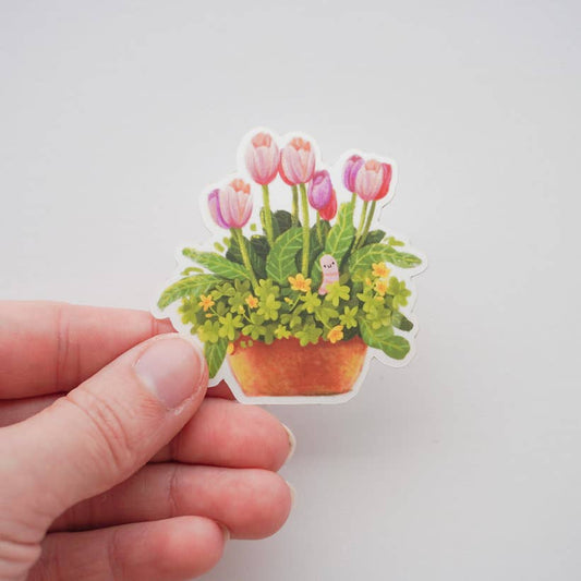 Worm tulip  Matte Vinyl Sticker