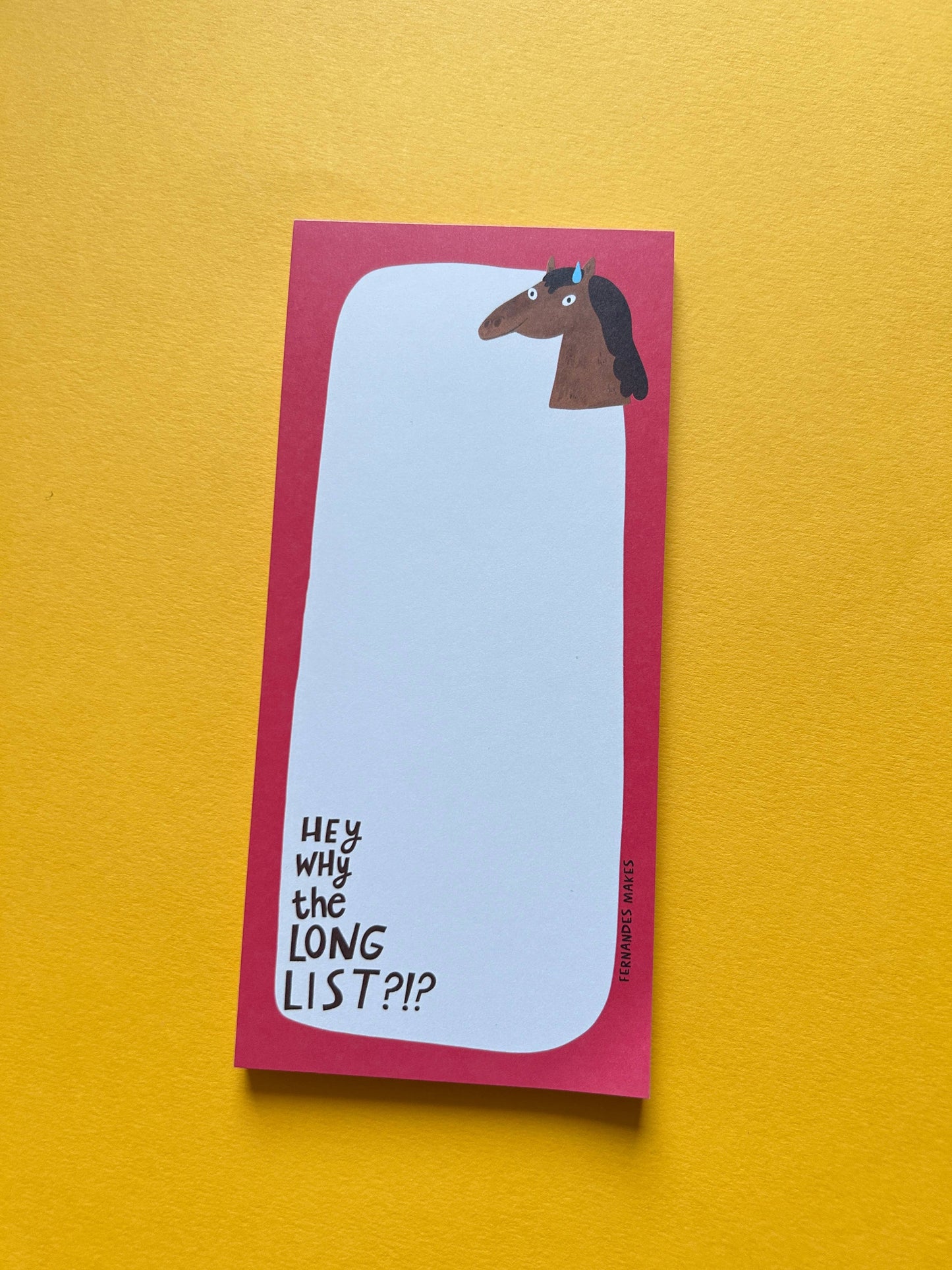Why The Long List / Horse - DL size / Notepad / Pad