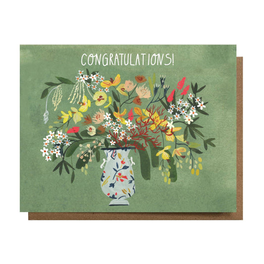Congratulations! Floral Greeting Card: Sleeved Single A2 Card