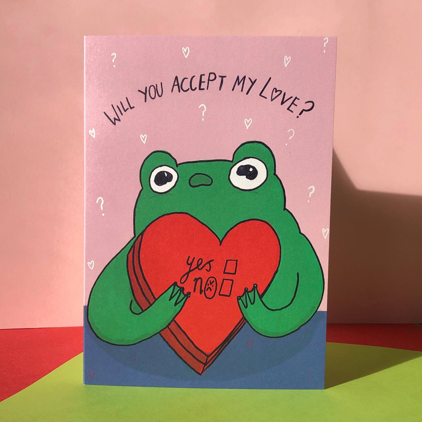 Will You Accept My Love Frog Valentines Tick Box A6 Card