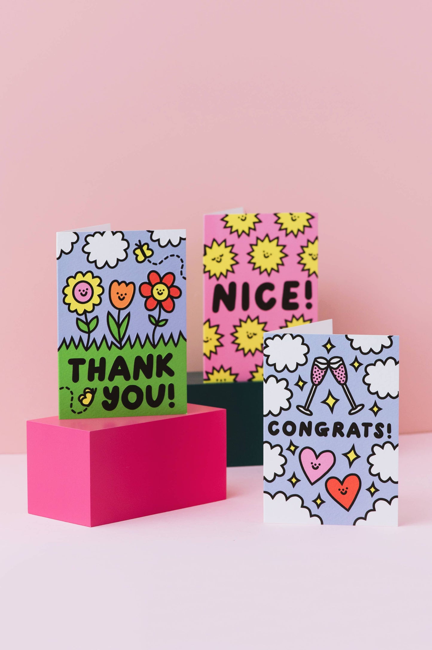 Thank You - Greeting Card - Cute - Thanks -  Flowers