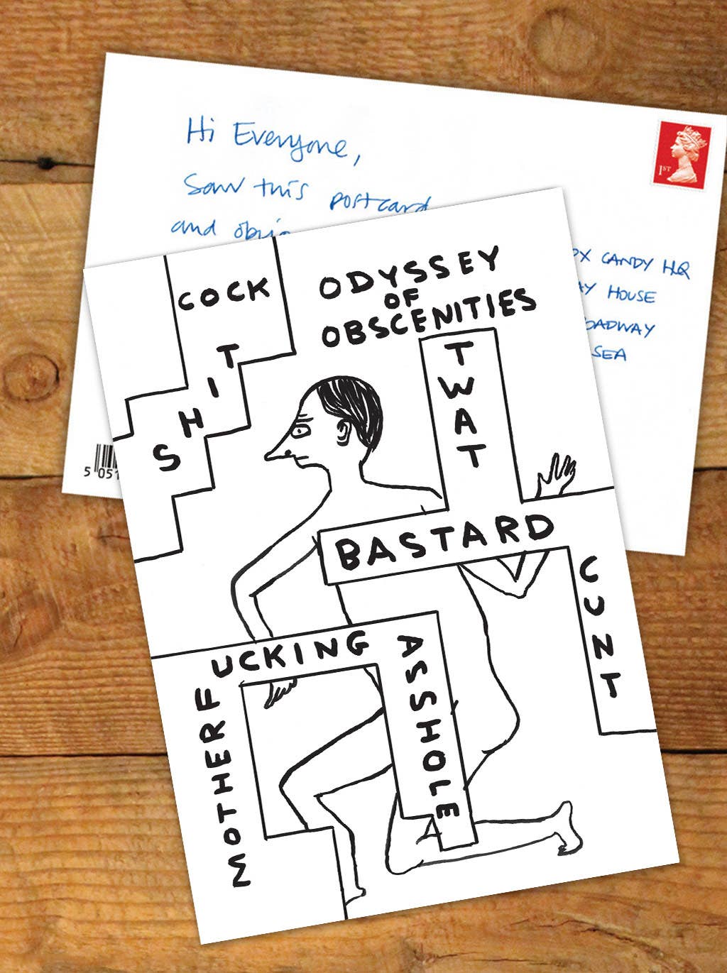 Odyssey Of Obscenities David Shrigley Postcard