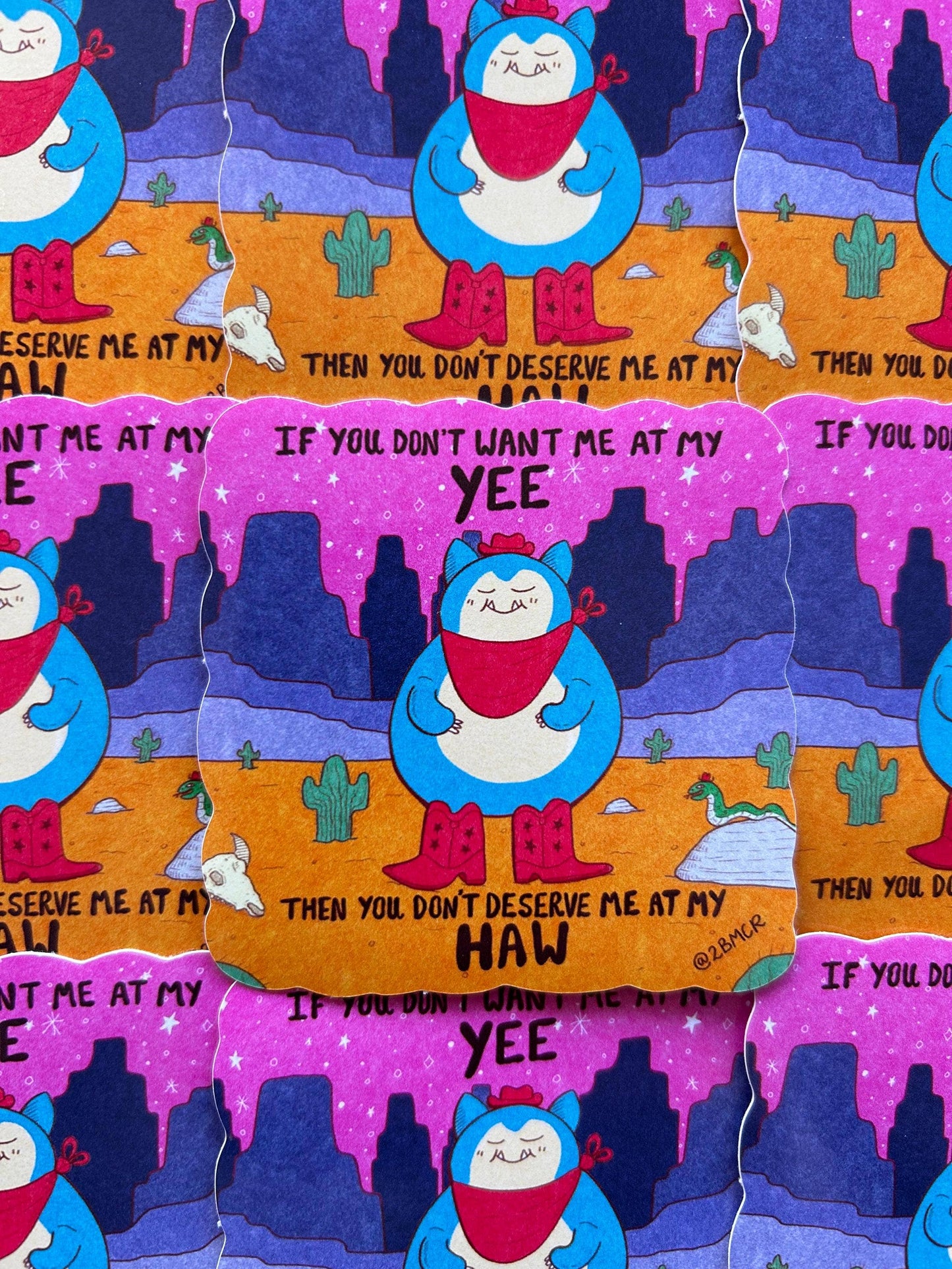 Yee Haw Cowboy Vinyl Sticker Glossy 7cm x 7cm