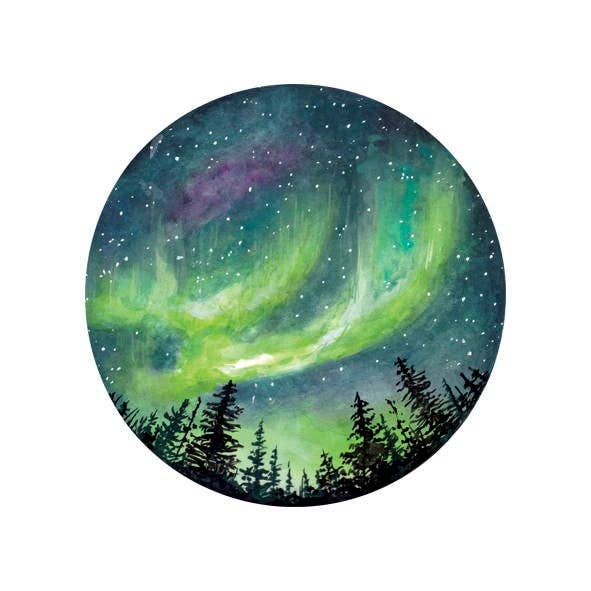 Northern Lights Giclée Watercolour Art Print: A3 (29.7 x 42cm)