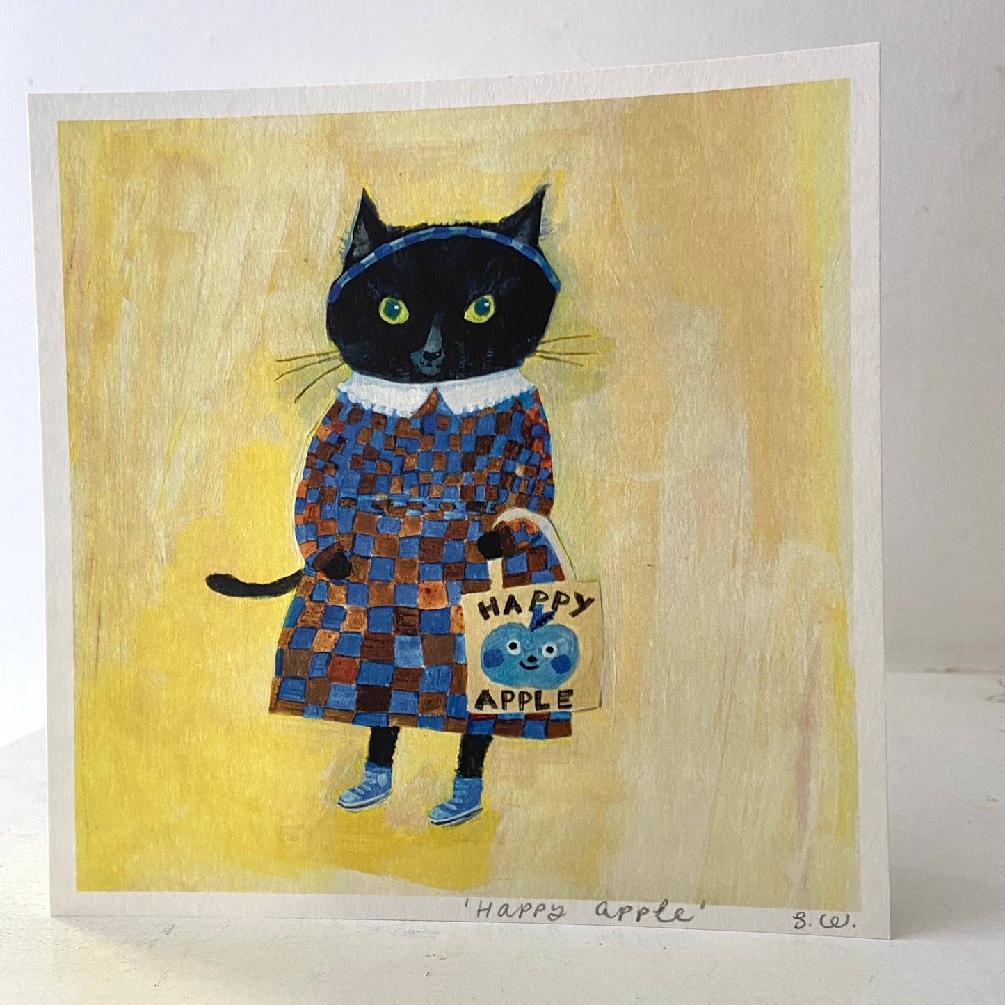 Small square art print -Happy Apple