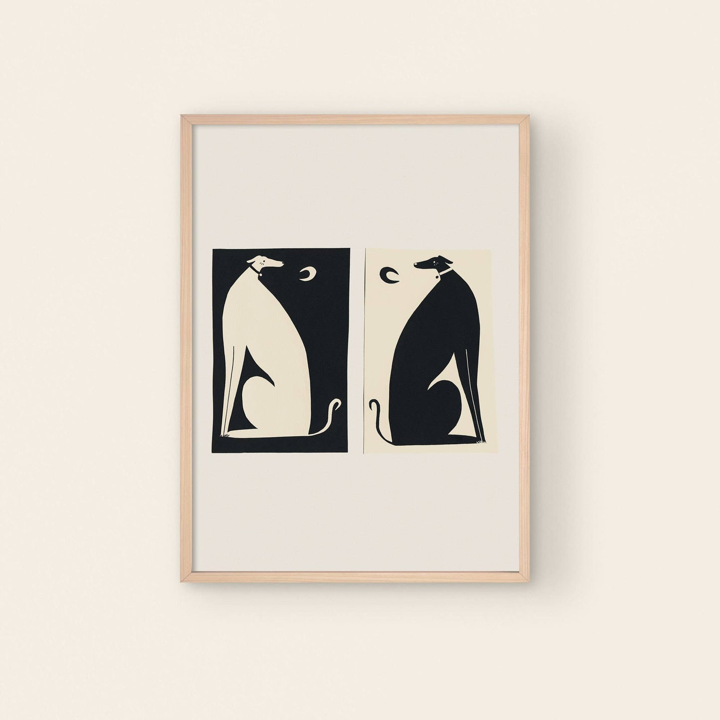 Negative / Positive Whippets: A4 Art