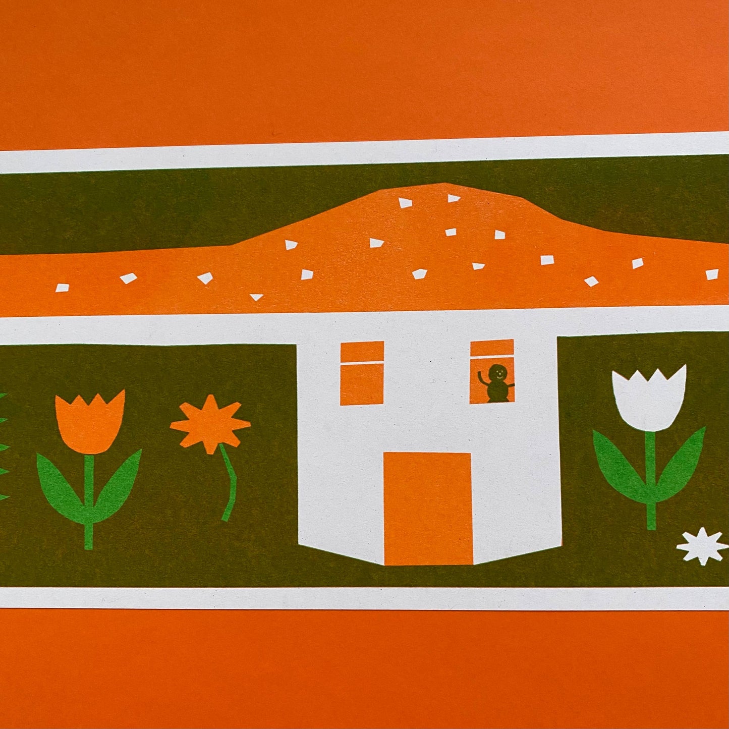 Long 'Mushroom House' Risograph Print