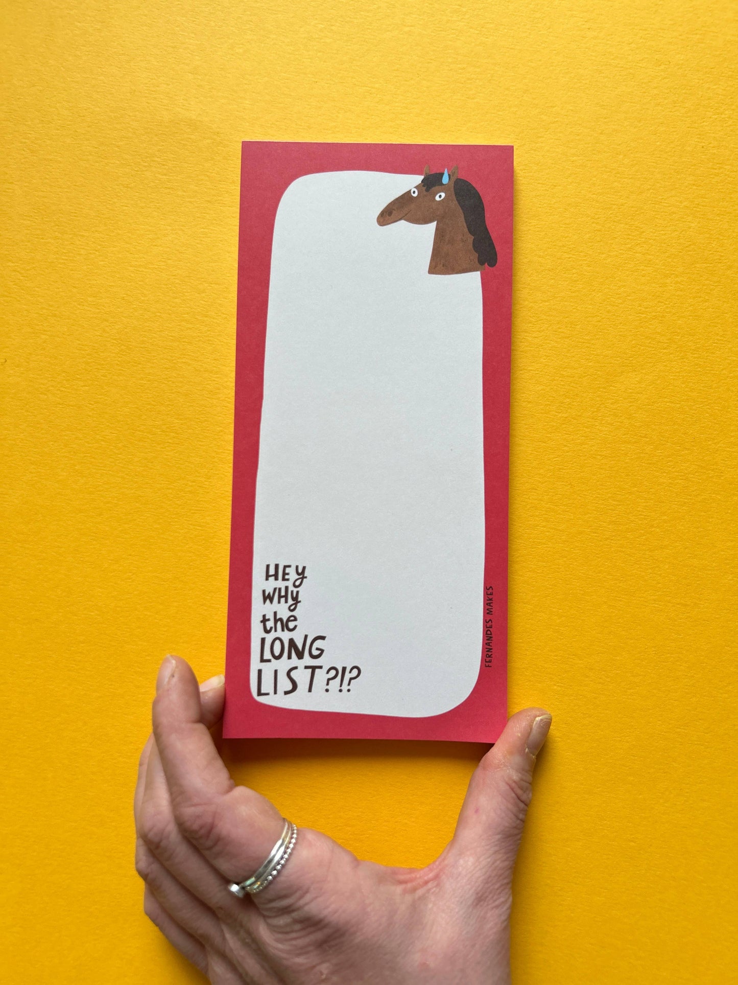 Why The Long List / Horse - DL size / Notepad / Pad