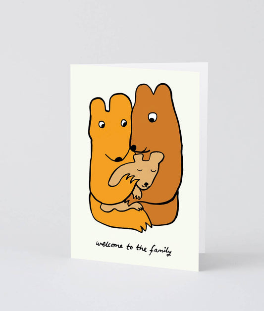 'Welcome To The Family' Embossed Greetings Card
