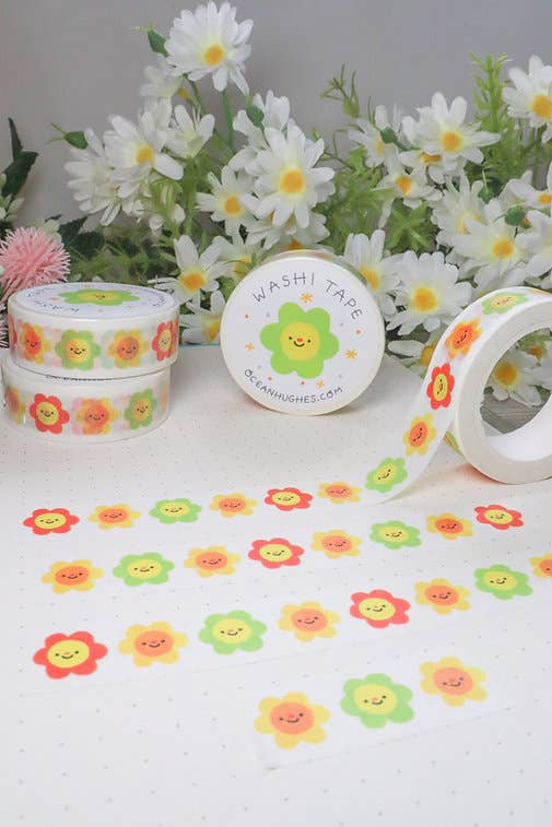 Smiley Flowers Washi Tape