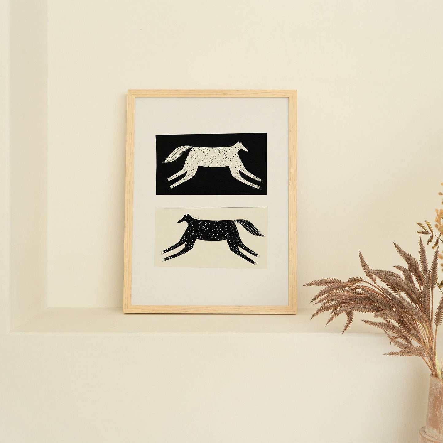 Negative / Positive Horse Art Print | Cowboy | Western: A4
