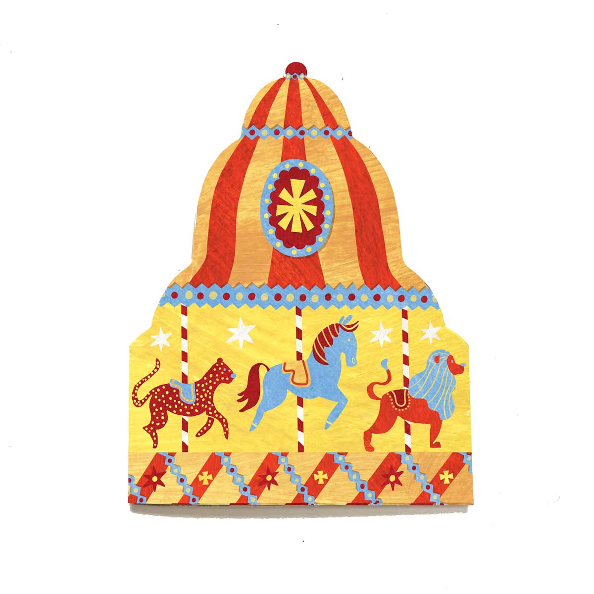 Carousel Shaped Greeting Card