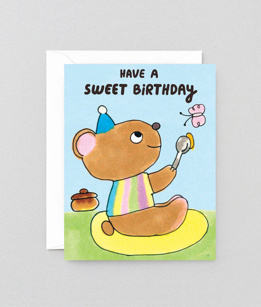 Have A Sweet Birthday Bear Kids Greeting Card