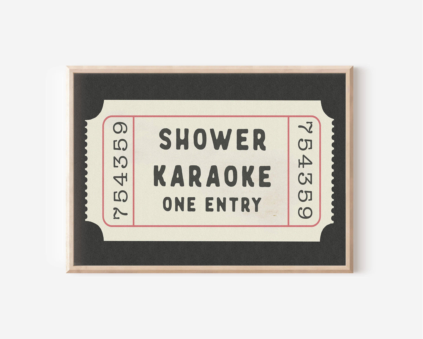 Shower Karaoke Ticket Print: Unframed / A4