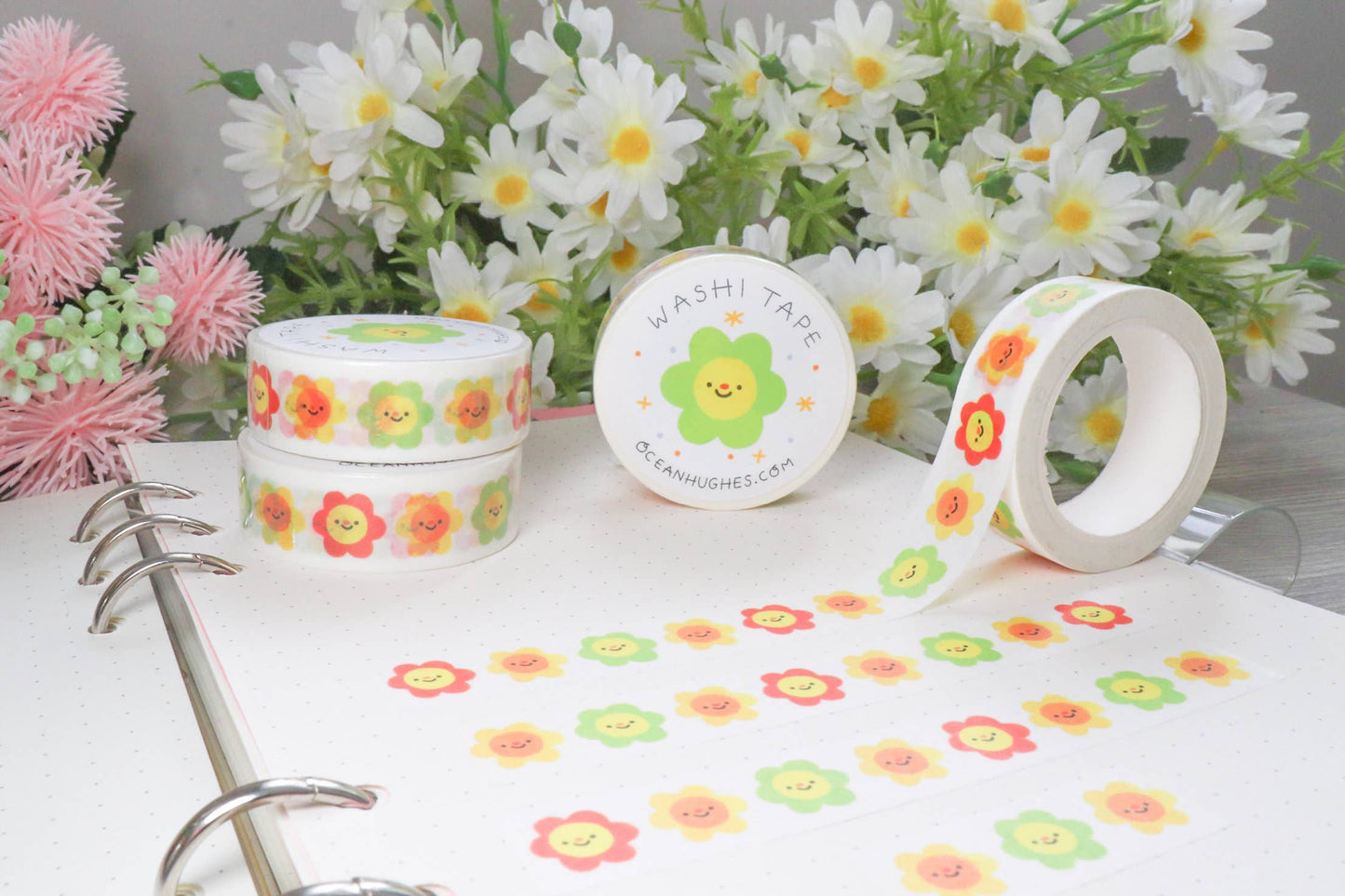 Smiley Flowers Washi Tape