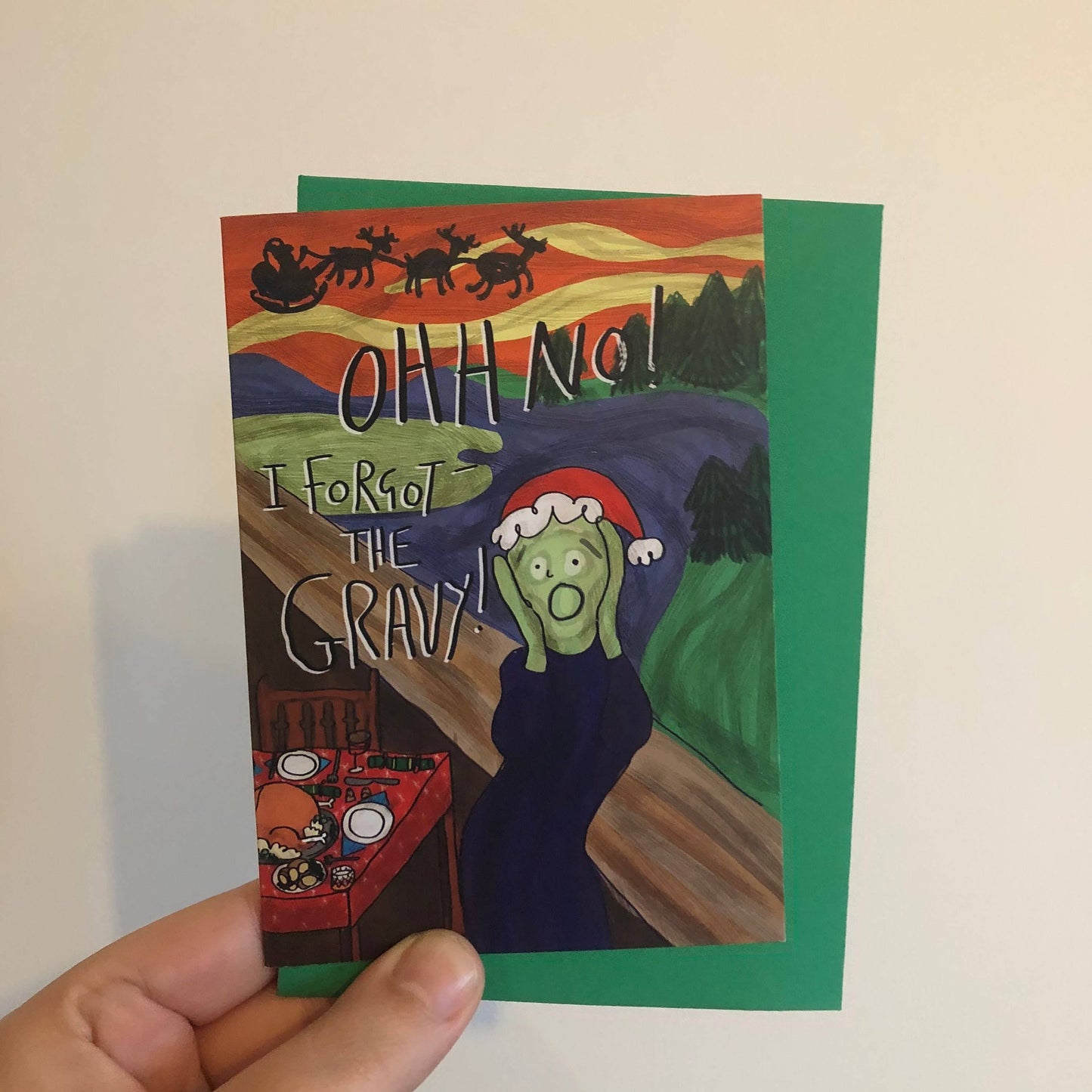 Funny Christmas Card Art History The Scream A6