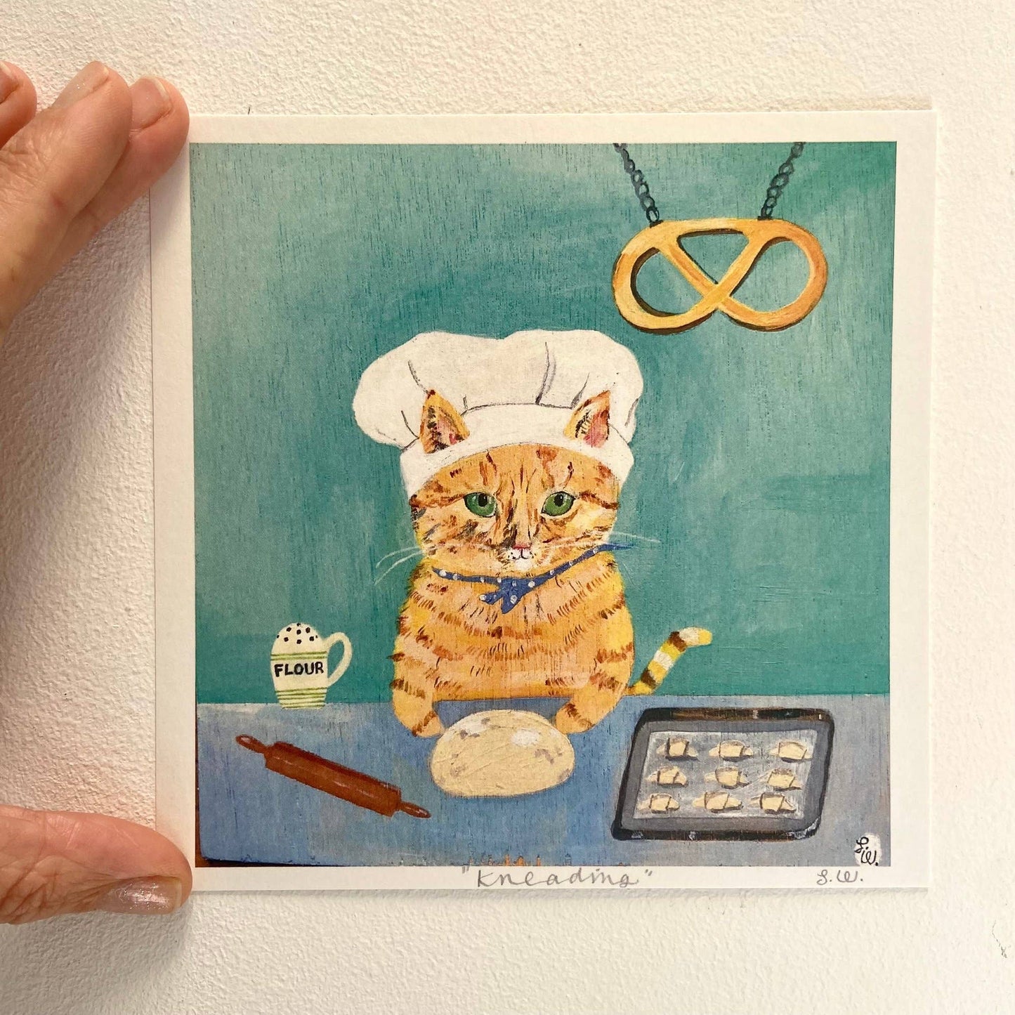 Small square art print -kneading