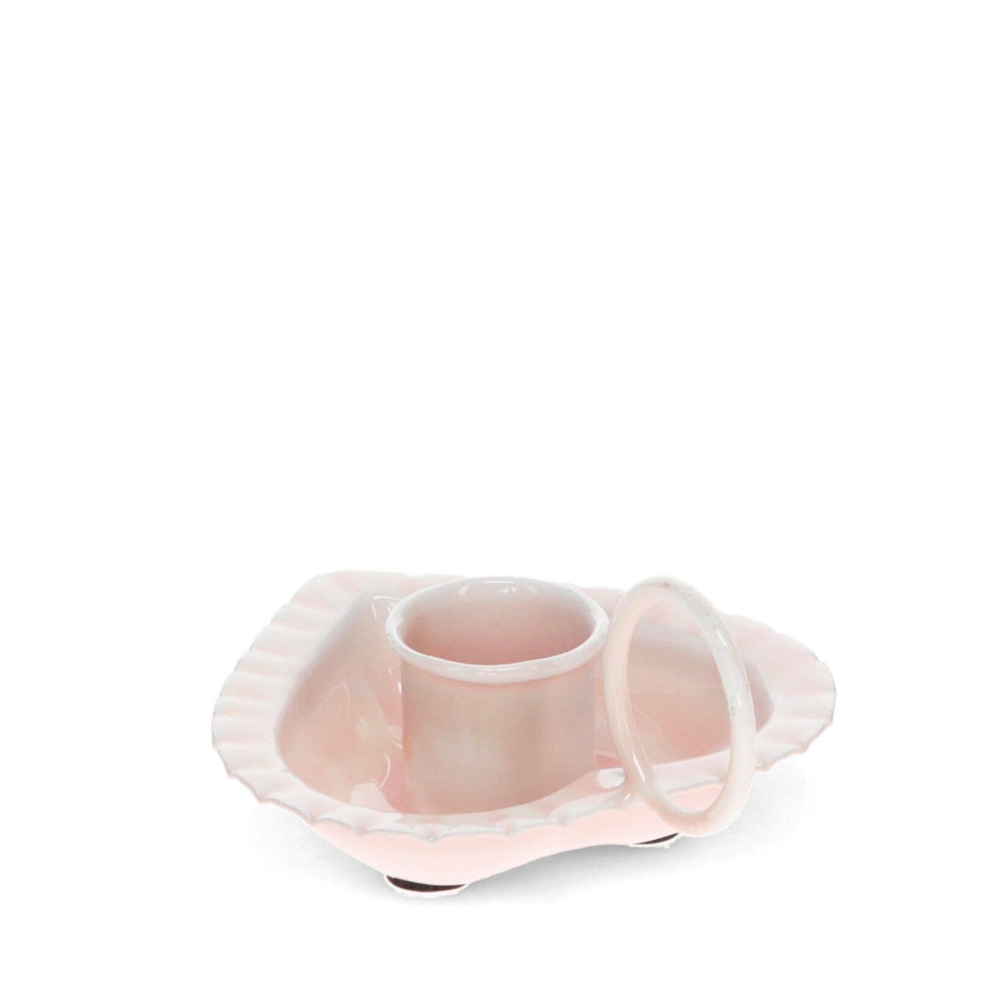 Enamel Heart-Shaped Chamberstick Candle Holder - Pink