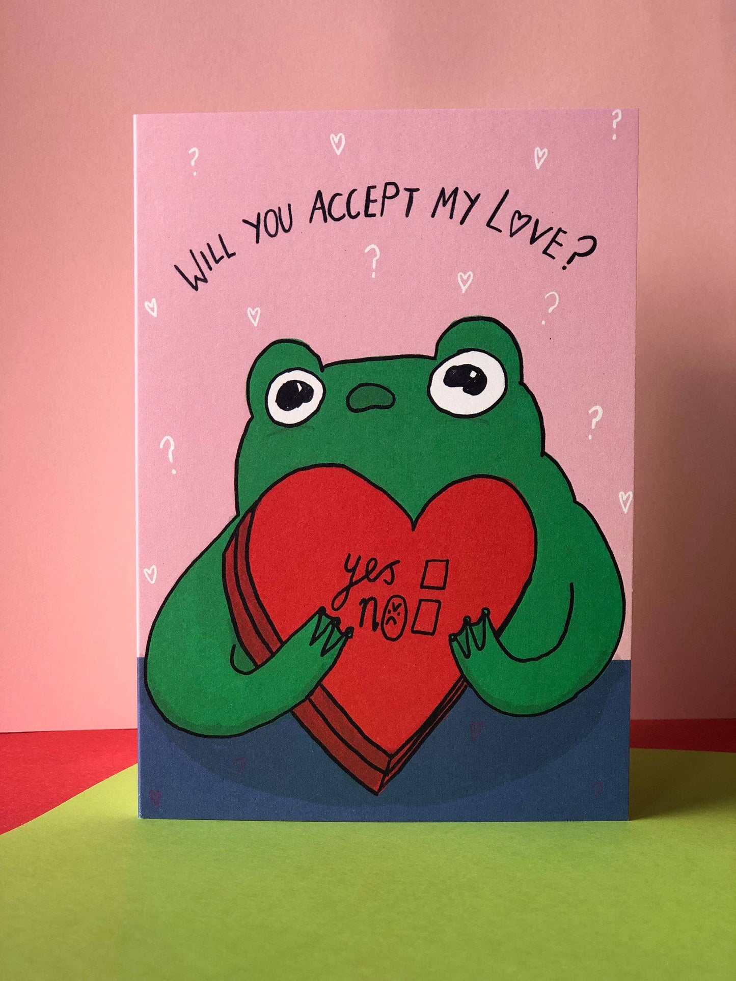 Will You Accept My Love Frog Valentines Tick Box A6 Card