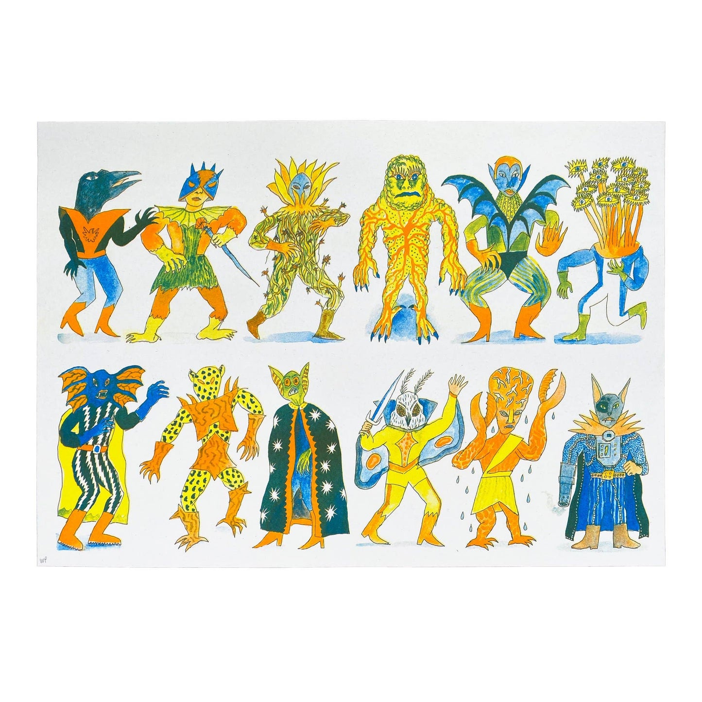 Heroes and Villains - A3 Riso Print