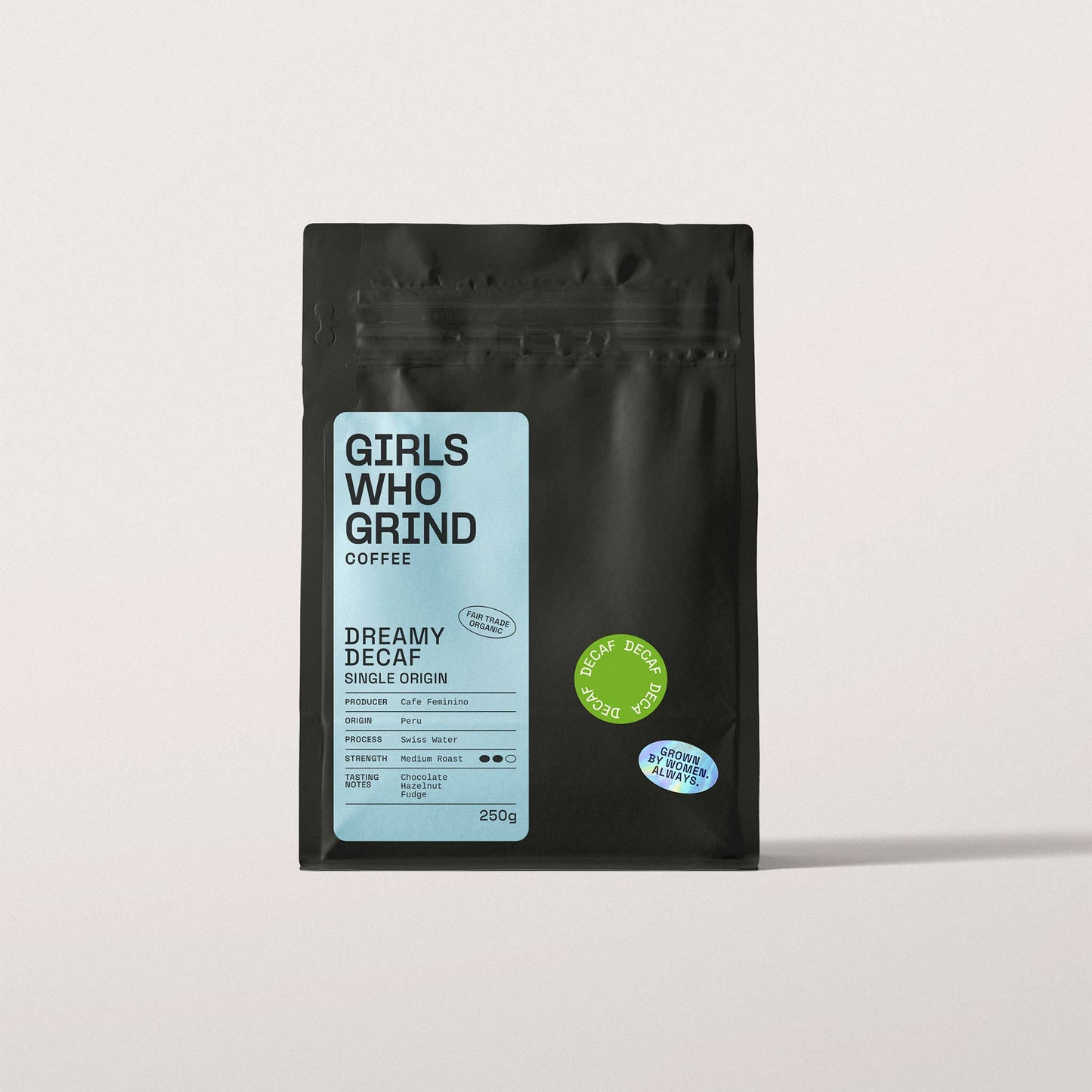 Decaf Coffee Beans, Dreamy Decaf, Cafe Feminino, Peru.: French Press / 250g