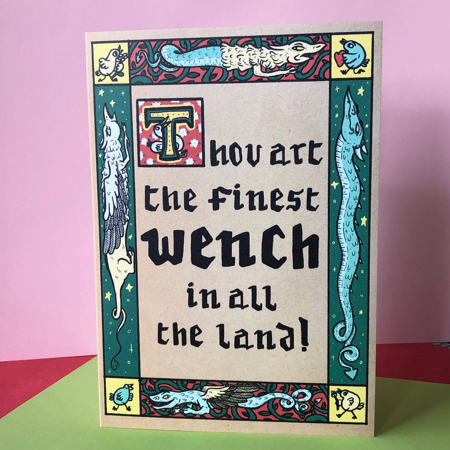 The Finest Wench Medieval Illuminated Greeting Card A6
