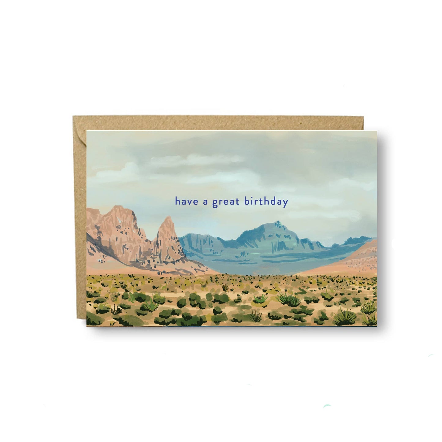 Nevada Desert Birthday Card: Biodegradable Cello Bags