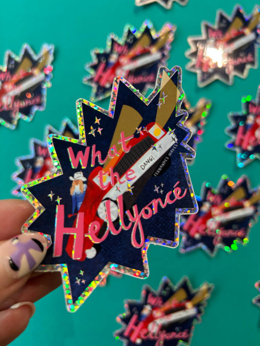 What The Hellyonce, Fun Car Glitter Vinyl Sticker