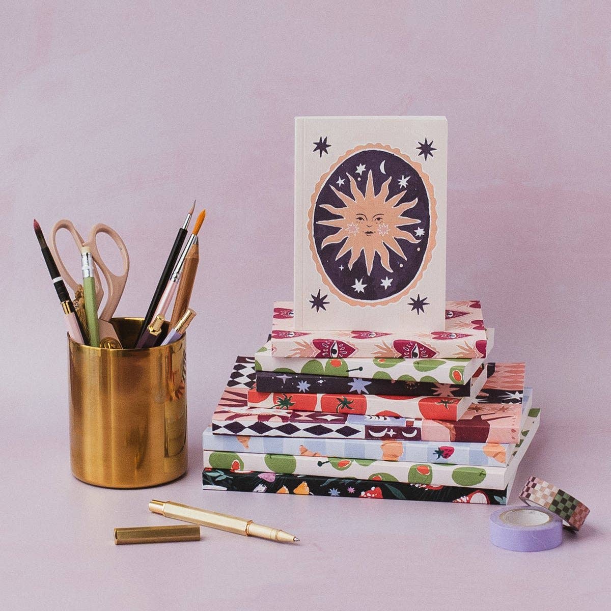 Smiling Sun Pocket Notebook | Plain Page Mini Blank Journal