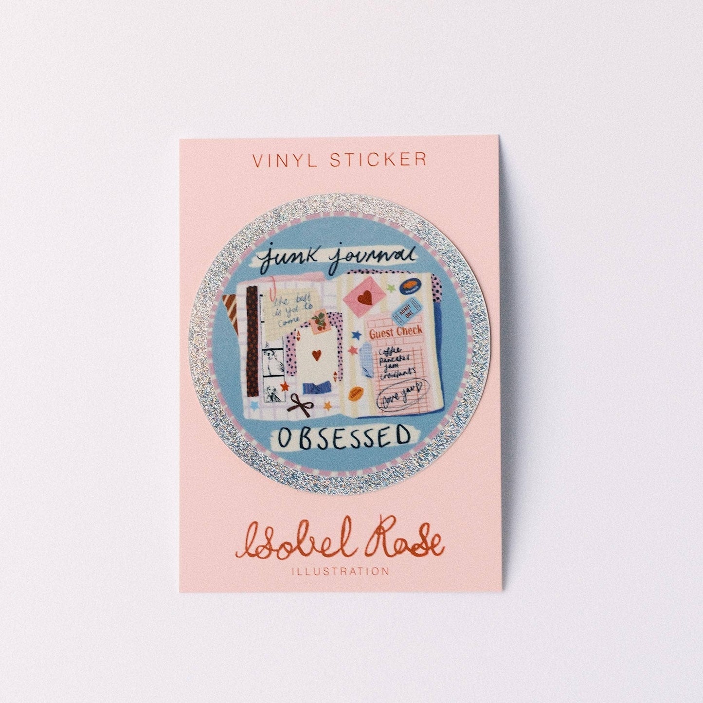 Junk Journal Obsessed Sparkly Vinyl Sticker