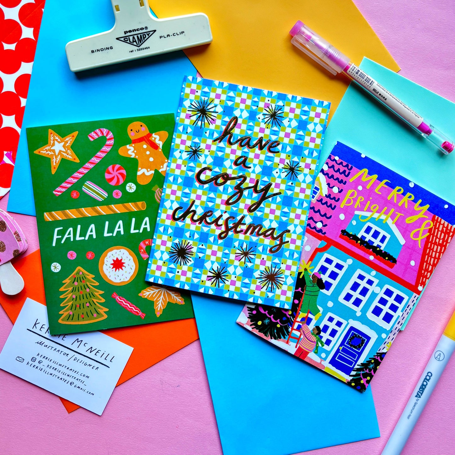 Have a cozy christmas patchwork christmas greetings card