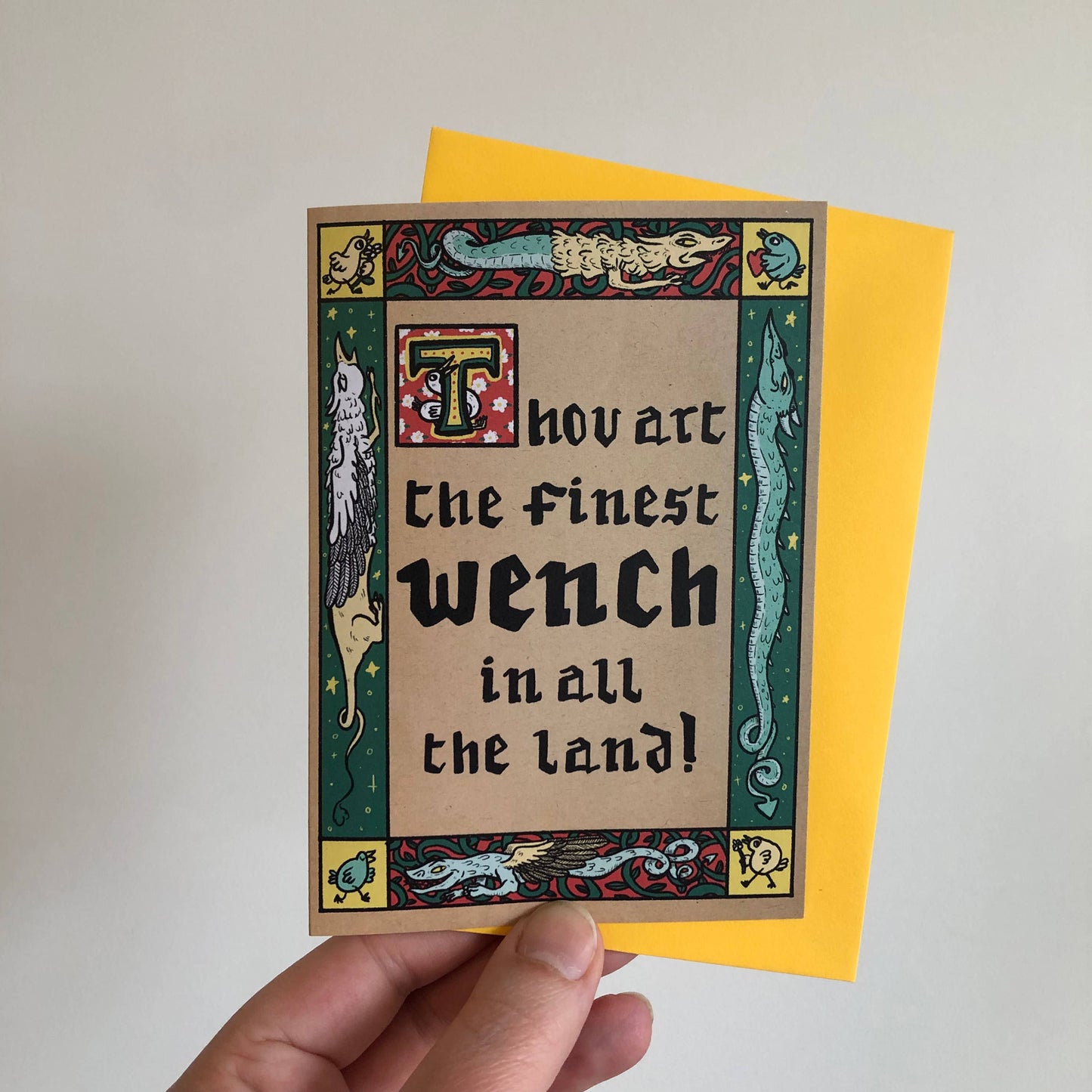 The Finest Wench Medieval Illuminated Greeting Card A6