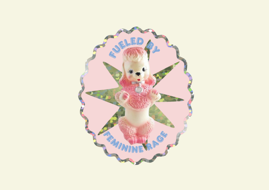 Fueled By Feminine Rage Poodle Vinyl Glitter Sticker 