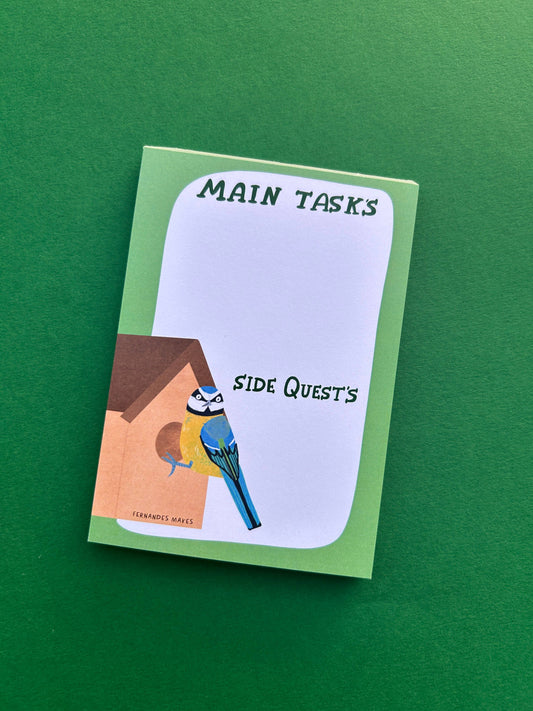 Blue Tit Main Tasks + Side Quests A6 Jotter / Notepad / Pad