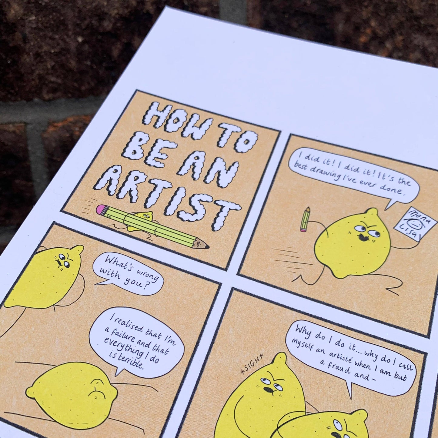 How To Be An Artist Lemotional Comic A4 Digital Print