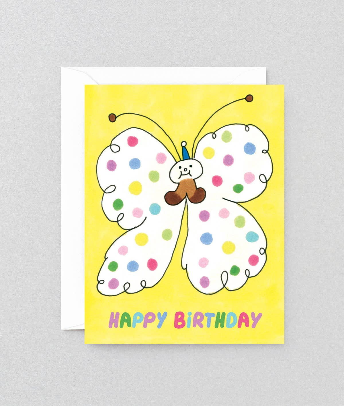 Happy Birthday Spotty Butterfly Kids Greeting Card