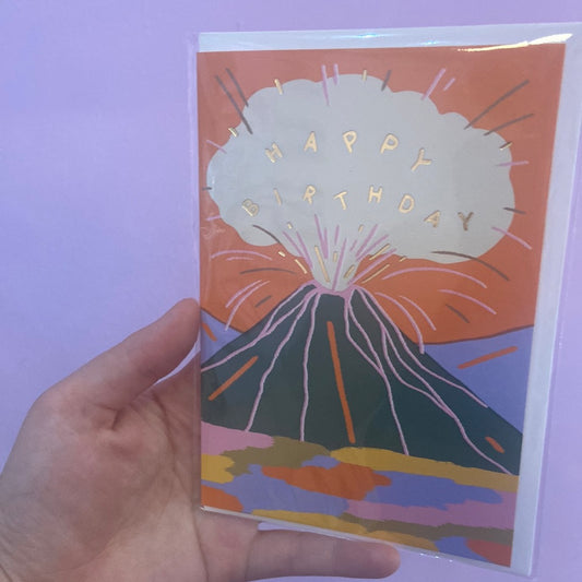 Volcano Birthday Card