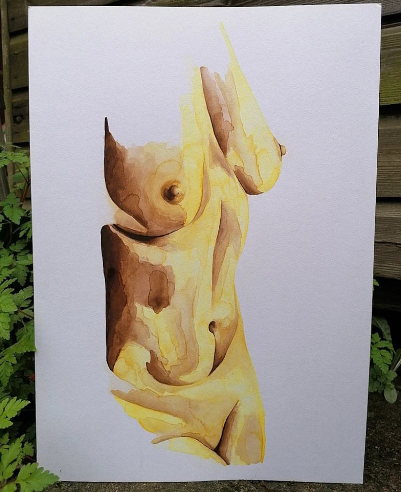 Naked Yellow A3 Print