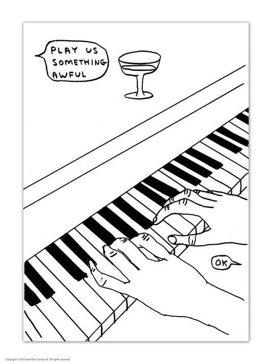 David Shrigley Postcard Play Us Something Awful