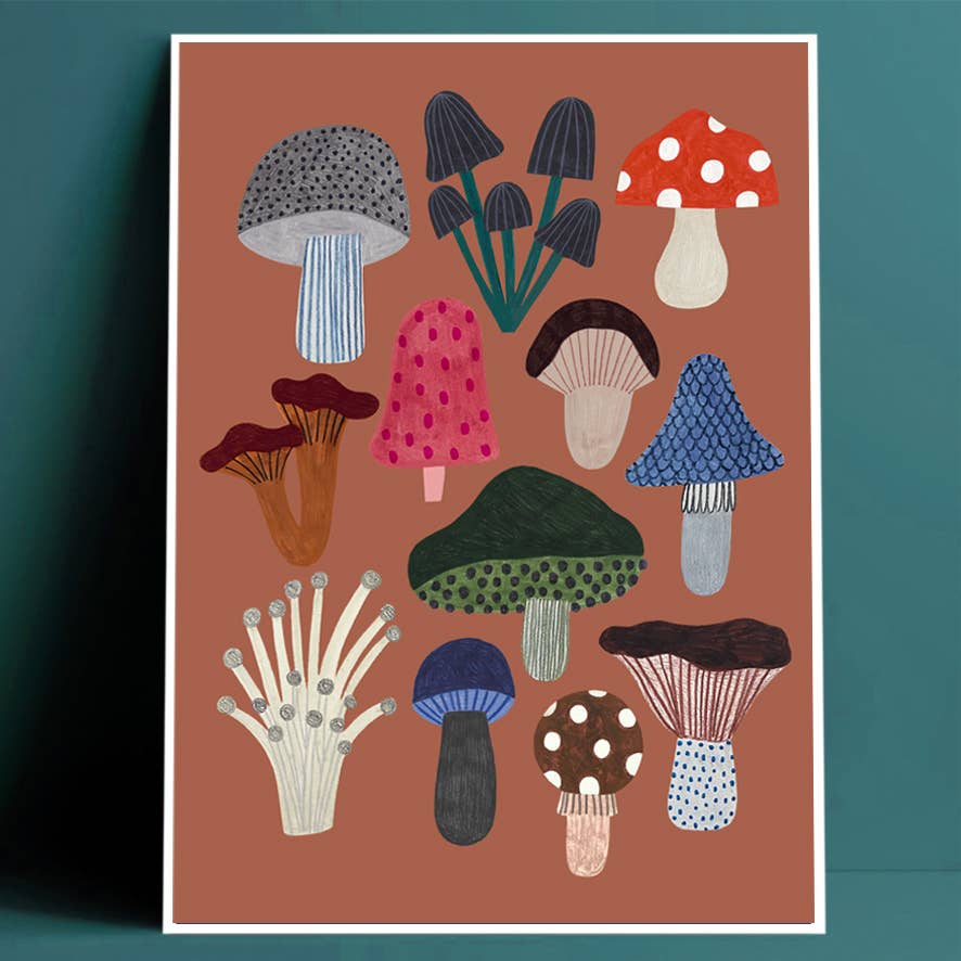 Mushrooms A4 Print