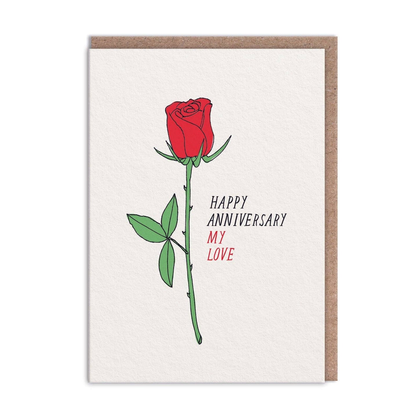 Rose My Love Anniversary Card