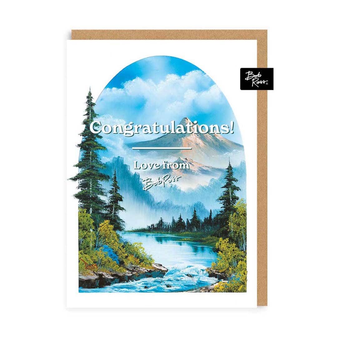 Congratulations river mountain Greeting Card
