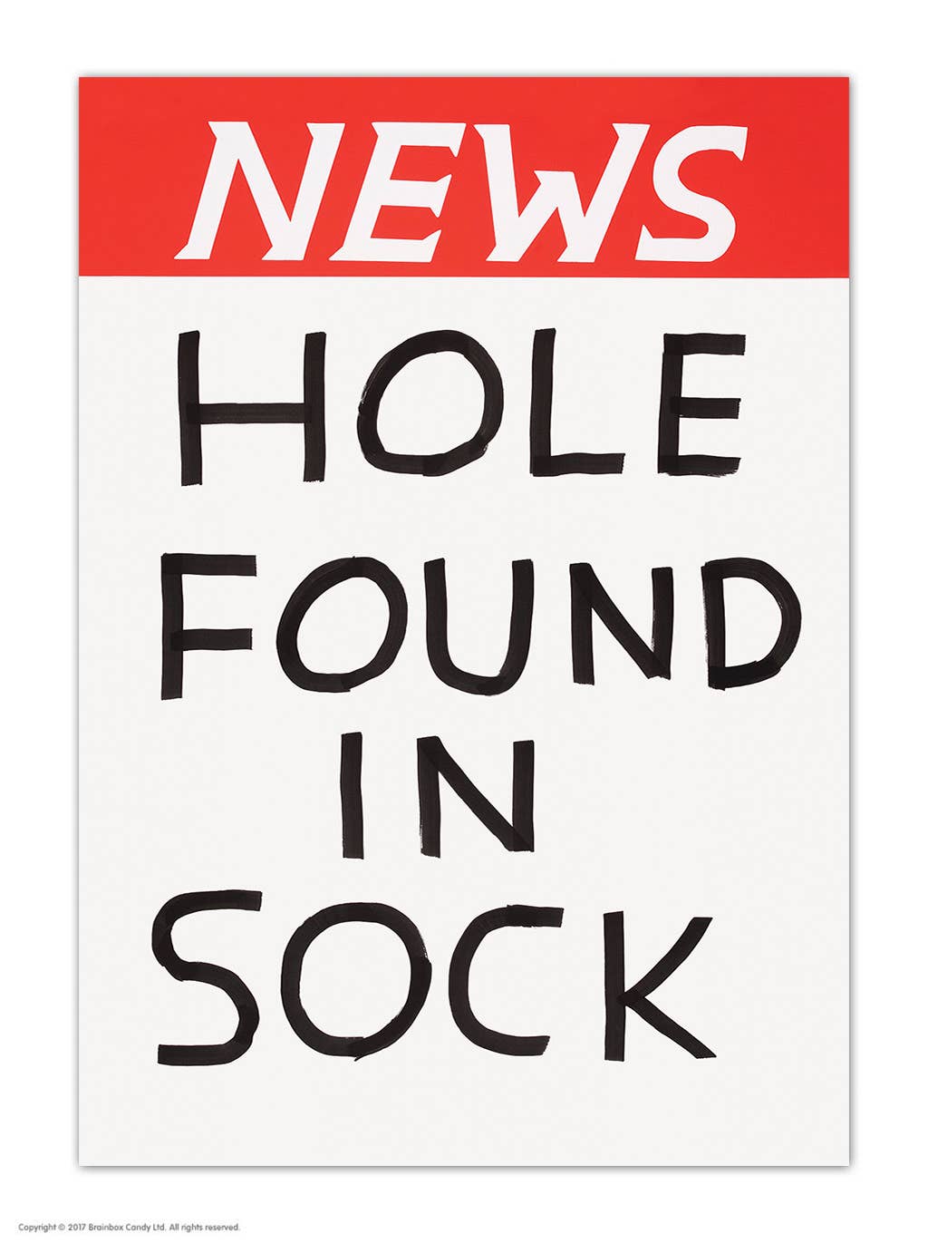 Hole Found In Sock David Shrigley Postcard