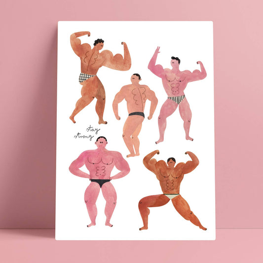 Bodybuilders A4 print