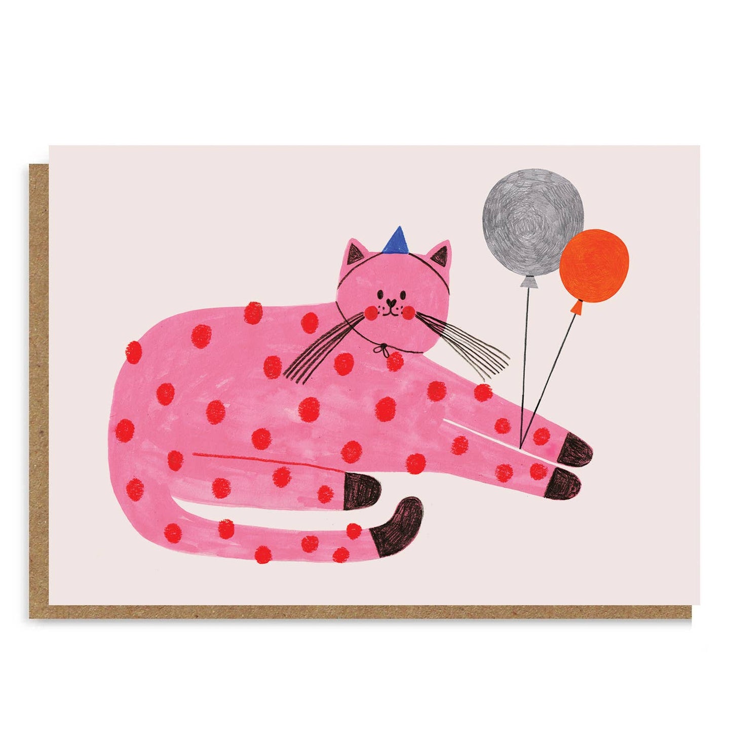 Pink Party Cat Birthday Card