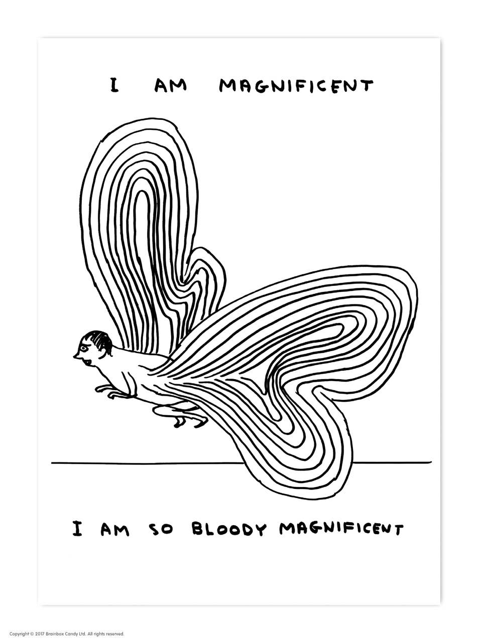 Butterfly David Shrigley Postcard